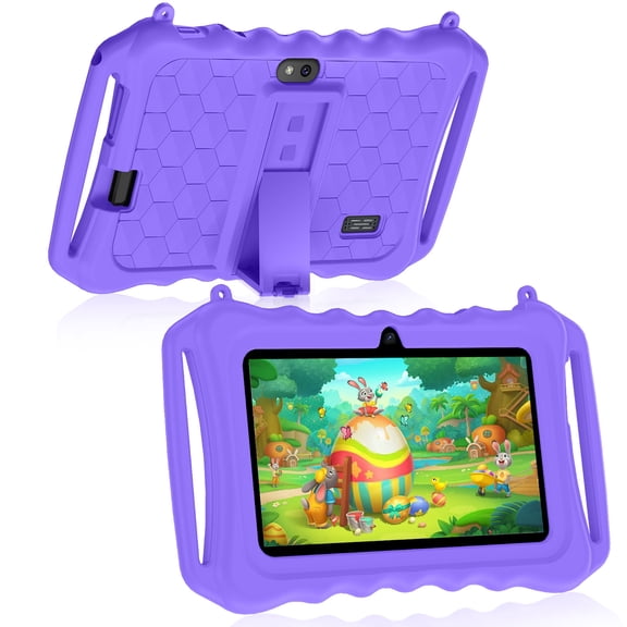 Kids Tablet, 7 inch Android 11 Tablet for Kids, 6(2 4) GB RAM 32GB ROM, Toddler Tablet with Bluetooth, GPS,WiFi,Parental Control, Dual Camera,Shockproof Case,Kids App Pre-Installed