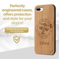 thumbnail image 2 of Case Yard Wooden Case Outside Soft TPU Silicone, Slim Fit Shockproof Wood Protective Phone Cover for Girls Boys Men and Women, Supports Wireless Charging Libra Sign Design case for iPhone-8-Plus, 2 of 7