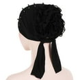 thumbnail image 2 of Women Beading Floral India Hat Muslim Ruffle Cancer Chemo Beanie Turban Wrap Cap, 2 of 4