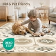 thumbnail image 4 of ODIKA 5'x7' Beige Olive Ornate Design Washable Area Rug Intricate Geometric and Floral Patterns for Dining Room, Under Table, Home Office, Non-Slip Chair-Friendly, 4 of 7