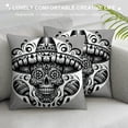 thumbnail image 3 of Orinice Linen Throw Pillow Cover Fiesta Mexican Sugar Skull Raster Skeleton Black Calavera Chili Home Decor Pillowcase Cushion Cover for Sofa Couch Bed  White, 3 of 5