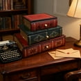thumbnail image 4 of Vintage Style Simulation Book Organizer Box, Wooden Fake Book Decor with Pull-Out Drawer for Office Shelf., 4 of 8