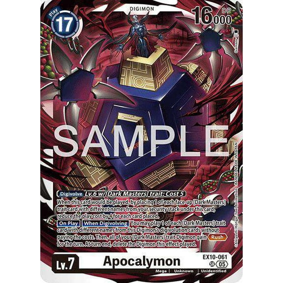 Digimon Sinister Order Super Rare Apocalymon EX10-061