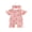 Pink, variant on Preemie Newborn Baby Girl Summer Clothes 0 3 6 Months Ribbed Romper Short Sleeve Ruffled Round Neck Bow Print One Piece Jumpsuit with Headband