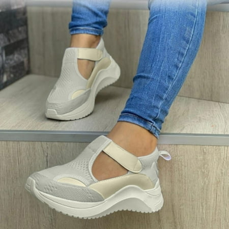 

Women s Casual Large Size Pure Color Breathable Thick Bottom Casual Shoes