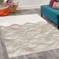 thumbnail image 2 of Ocean Decorative Rug, Sea Waves Illustration Features Liquid Ocean Motion Water Tides Image Art, Quality Carpet for Bedroom Dorm and Living Room, 6 Sizes, Dust White, by Ambesonne, 2 of 4