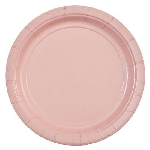 7 In. Pink Paper Plates 24 Ct.