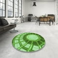 thumbnail image 3 of Ahgly Company Indoor Round Patterned Stoplight Go Green Area Rugs, 4' Round, 3 of 6