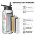 thumbnail image 2 of Camping Hiking Sports Portable 32oz Hydration Canteen - Stainless Steel, Vacuum Insulated Double Wall, Leakproof, Hot Cold Flamingo Themed Water Bottle, Gift for Flamingo Themed Enthusiasts, 2 of 5