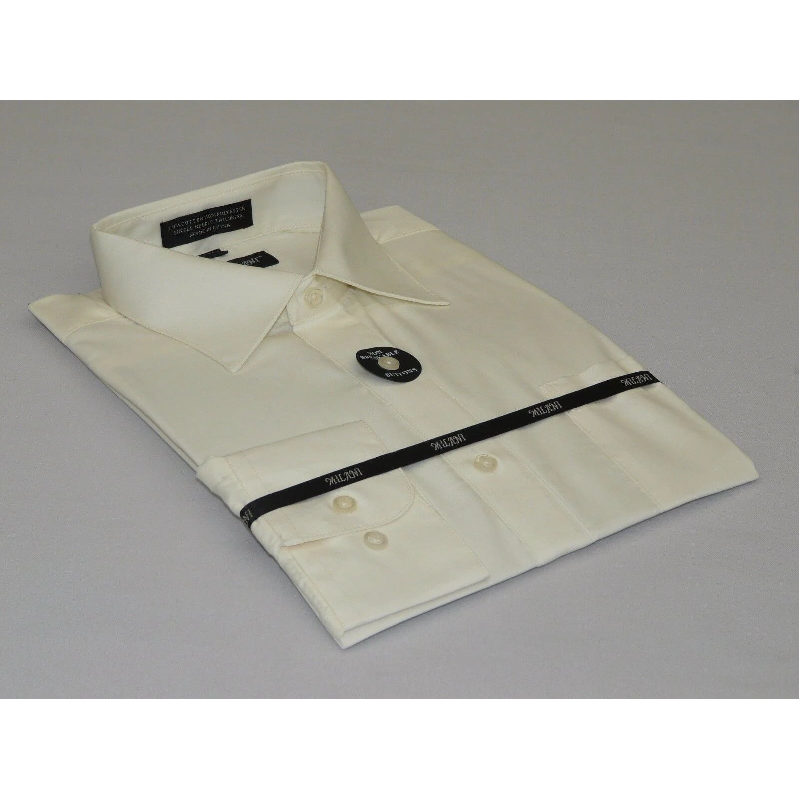 Milani Men's Tuxedo Shirt with French Cuffs and Lay Down Collar 