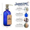thumbnail image 2 of Cobalt Blue Glass Pint Jar Soap and Lotion Dispenser with Metal Pump (Brass), 2 of 5
