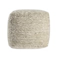 thumbnail image 5 of Ox Bay Shiela Square Ivory/Green Distressed Indoor Pouf Ottoman, 18"H x 18"W, 5 of 7