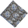 thumbnail image 1 of Isaia Charcoal / Paisley Blue Pochette 33x33 Pocket Square - One Size, 1 of 1