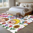 thumbnail image 4 of Children's Day Area Rugs 5'x8', Washable Small Throw Rugs for Classroom Bedroom, Cartoon Cute Watercolor Truck Flower Indoor Outdoor Rug Non-Slip Low Pile Carpet Runner Reversible Floor Mats, 4 of 8