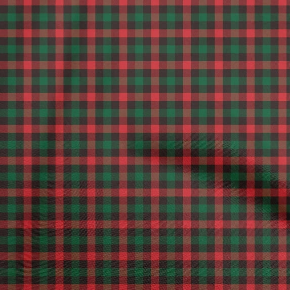 oneOone Viscose Chiffon Red Fabric Check Quilting Supplies Print Sewing Fabric By The Yard 42 Inch Wide