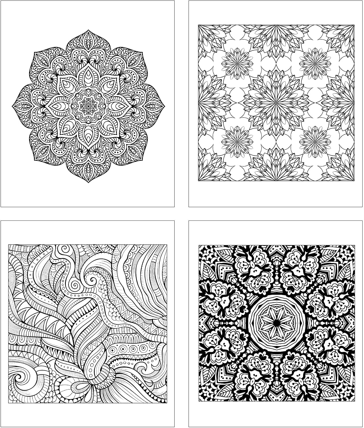 ZoCo 3-Piece Adult Coloring Books Gift Set, Includes Colored Pencils