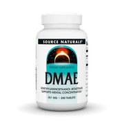 Source Naturals DMAE Dimethylaminoethanol Bitartrate Supports Mental Comcentration* 351 mg - 200 Tablets
