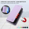 thumbnail image 6 of Wallet Case For iPhone 16e 6.1inch, [RFID Blocking] PU Leather Magnetic Folio with 2 Card Slot Kickstand Flip Cover Shockproof Phone Case,Light Purple,For iPhone 16e, 6 of 8