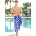 thumbnail image 6 of HAPPY BAY Men's Pareo Standard Vacation Sarong Full Beach Wrap One Size Azure, Palm Tree Summer Vacation Party, 6 of 6