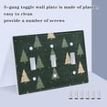 thumbnail image 3 of Yayeee Toggle Light Switch Wall Plate 2-Gang 4.56"x4.48" Decorative Outlet Cover, Beige Christmas Trees, 3 of 7