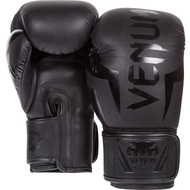 Venum Elite Hook and Loop Boxing Gloves - 10 oz. - Matte Black 