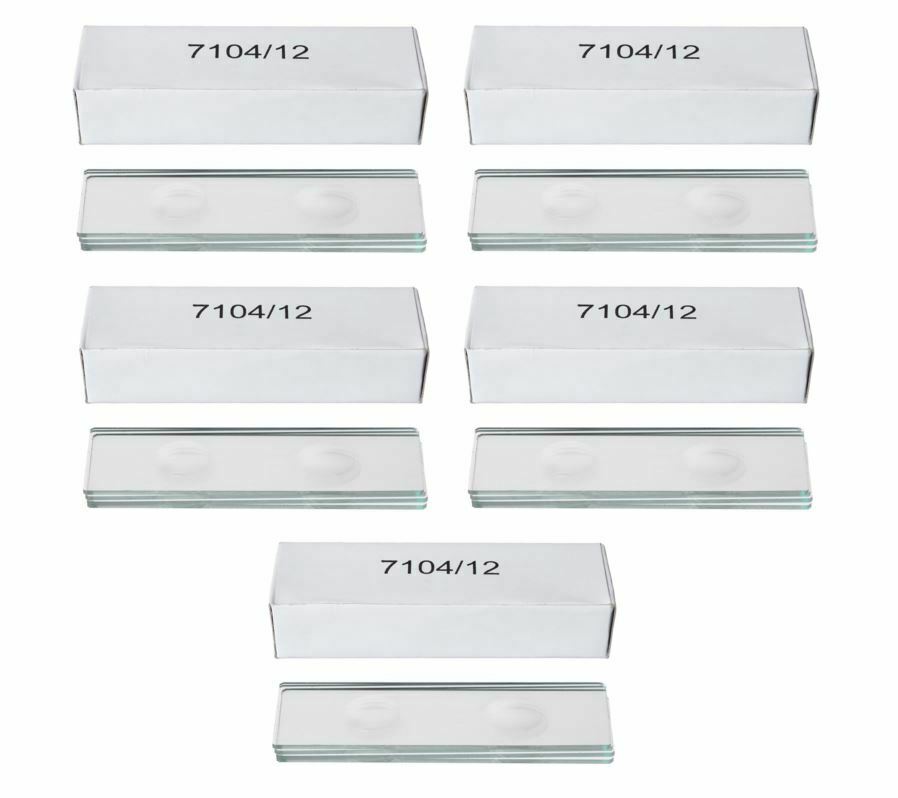 AmScope 5Pack of 12 Double Depression Concave Microscope Slides Glass 60 Total