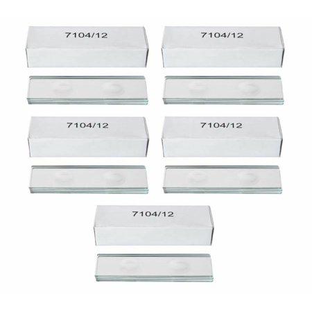 AmScope 5-Pack of 12 Double Depression Concave Microscope Slides Glass - 60 Total
