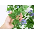 thumbnail image 5 of Outdoor Artificial Morning Glory Silk Flower Hanging Planter Patio Lawn Garden 10inch Hanging Basket with Chain Flowerpot, 5 of 6