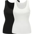 thumbnail image 3 of MANIFIQUE 2 Packs Tank Top for Women with Built-in Padded Bra Wide Strap Camisole Breathable Cami Shirts, 3 of 7
