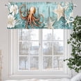 thumbnail image 5 of Ocean Octopus Valances for Windows, 54 x 18in, Undersea Starfish Seashell Coral Vintage Rod Pocket Kitchen Valance Curtain Light Filtering Window Treatments for Living Room Bedroom, 1 Panel, 5 of 7