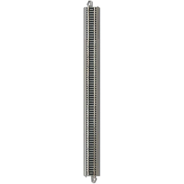 Trenes Bachmann - PISTA RECTA Snap-Fit E-Z de 18" - A GRANEL (25 piezas) - Riel de NÍQUEL PLATA con plataforma gris - Escala HO