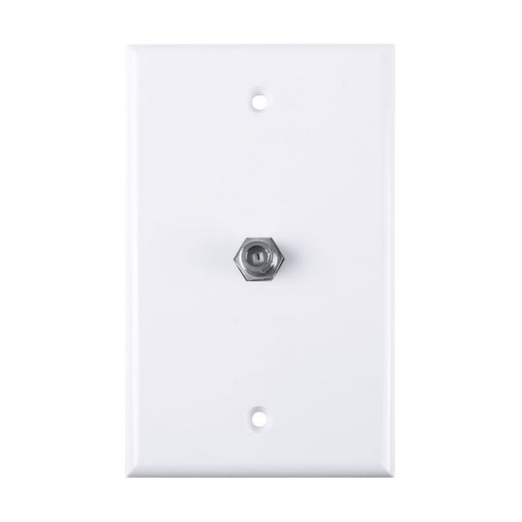 Construct Pro Wall Plate with Single F-81 Connector (Color: White)