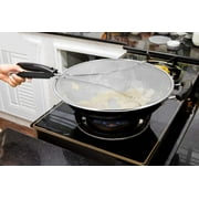 Oil/Grease Splatter Screen for Fry Pan 11.3. Hot Oil Splash Guard, Prevent, and Protects Skin from Burns. Splatter Guard for Stove Cooking Keeps Kitchen Clean Stainless Steel Iron Skillet Lid