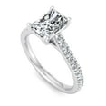 thumbnail image 3 of Eterna Jewel2.3 Ct Radiant Cut Lab Created Diamond Ring - 14K White Gold Plated Ring - Solitaire with Accents Bezel Set Rings for Women's - Chic Jewelry Gift for Her - Daily Wear Diamond Ring, 3 of 3