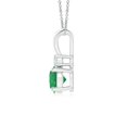 thumbnail image 2 of ANGARA Natural Round Emerald Solitaire V-Bale Pendant with Diamond in 14K White Gold for Women (Size-6mm) | May Birthstone, Birthday, Anniversary, Jewelry Gift for Women | Natural Emerald Necklace, 2 of 9