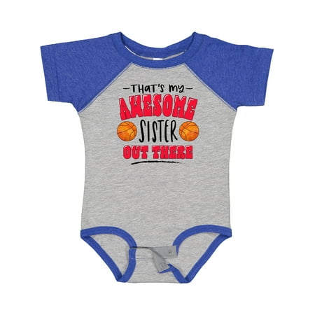 

Inktastic That s My Awesome Sister out There with Basketballs Gift Baby Boy or Baby Girl Bodysuit