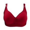 thumbnail image 2 of Wireless Bras for Women Full Figure Minimizer Women's Bra WireFree Lifting Up Full Support Lightly Lined Cup Full Coverage No Back Fat Comfy No Wire Womens Bras(Wine 38), 2 of 4