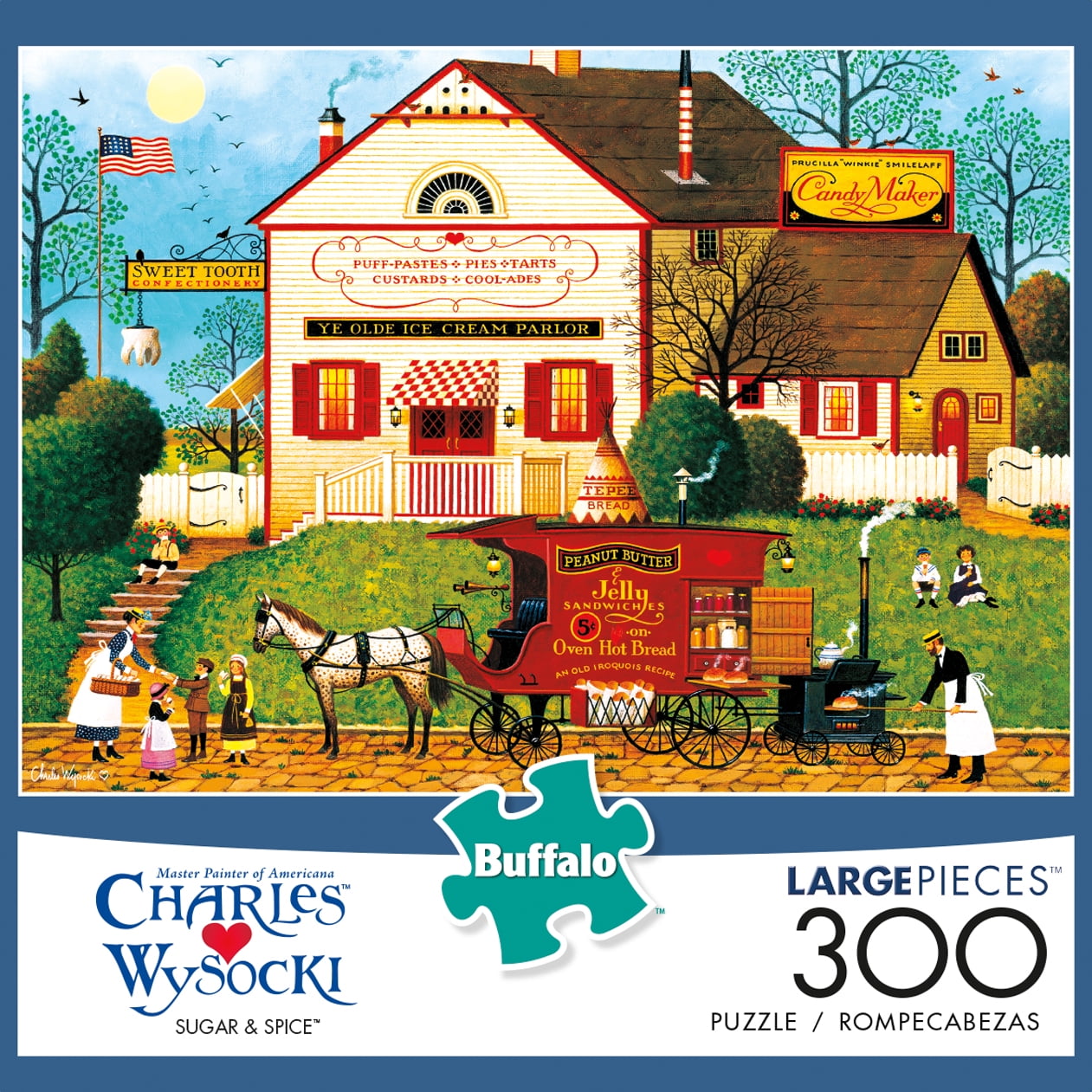 Details about   Charles Wysocki Confection Street 300 Large Piece Puzzle Brand New Buffalo Games