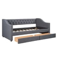 thumbnail image 6 of CLEARANCE! Upholstered Twin Size daybed with Two Drawers, Wood Slat Support, Gray, 6 of 7