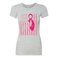thumbnail image 2 of AmericanFlag Awareness Womens Slim Fit Junior Tee, Heather Grey, Large, 2 of 3