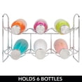 thumbnail image 3 of mDesign Metal Water Bottle Organizer - Collapsible 6-Bottle Holder - Chrome, 3 of 8