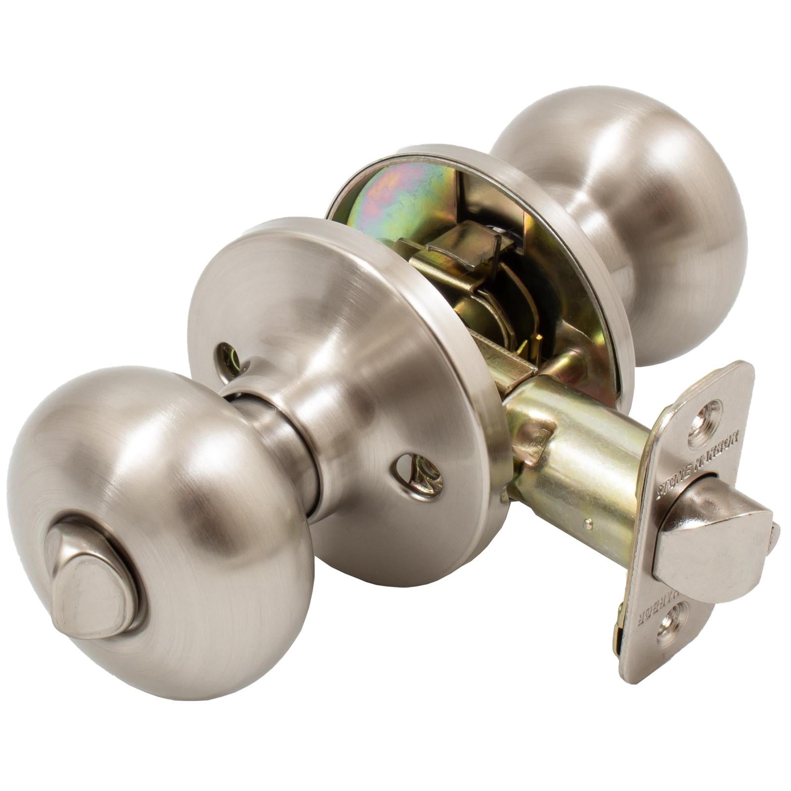Highland Door Knob, Entry Latch, KW Keyway, Satin Nickel by Stone Harbor Hardware
