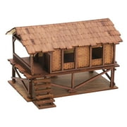 MERIGLARE Wooden Model Kits House DIY Wooden House Assemble Unassembly 1/72 Models House DIY Projects Accessory Micro Landscapes Decor G