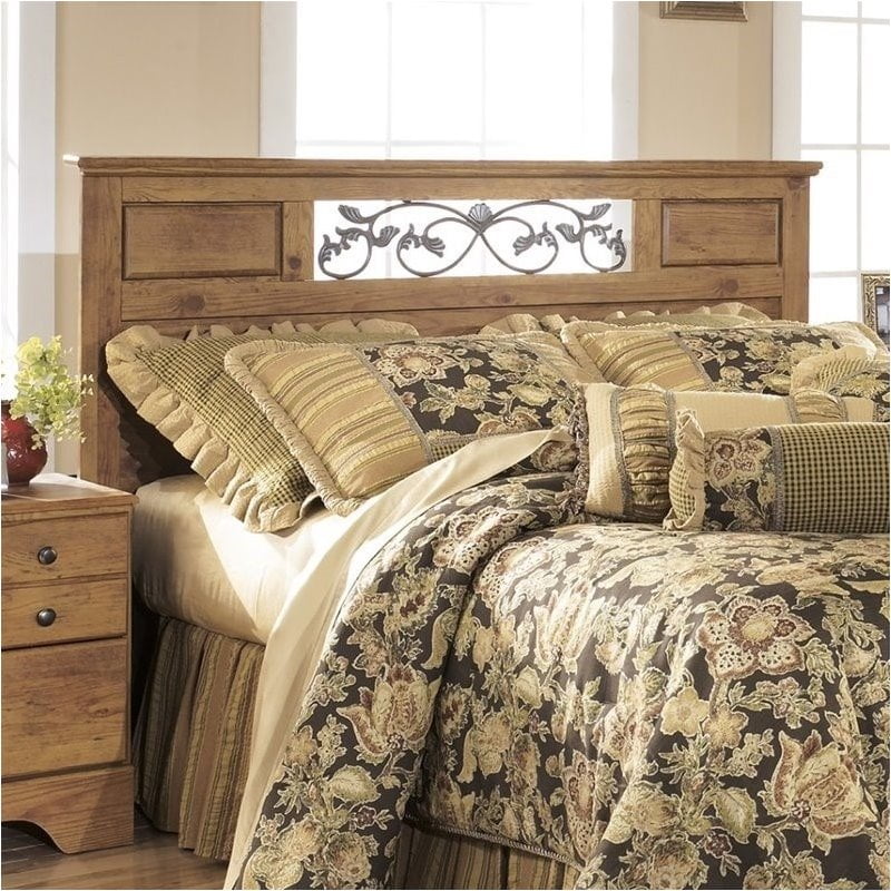 Bowery Hill Wood Full Queen Panel Headboard In Light Brown Walmart Com Walmart Com