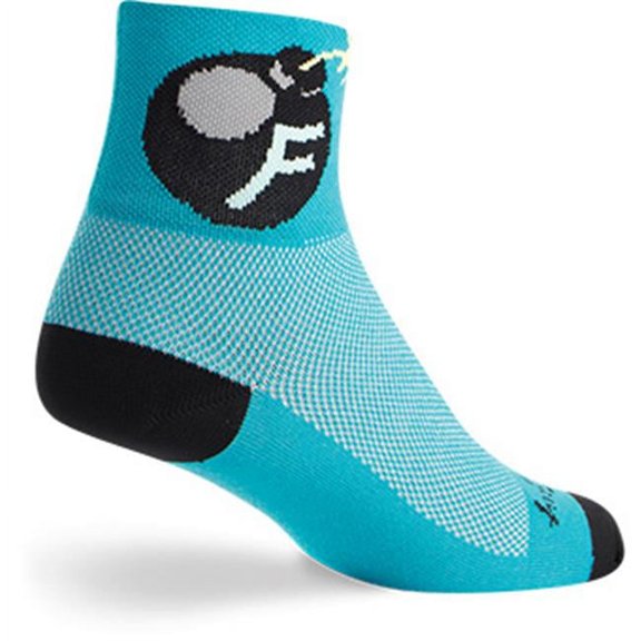 Sockguy  3 in. Classic F Bomb Socks, Neon Blue - Small & Medium