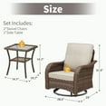 thumbnail image 2 of Planntonneo Patio Wicker Swivel Rocker Set of 3, Outdoor Rocking Chairs with Rattan Table for Balcony Deck Backyard, Beige Cushions, 2 of 11