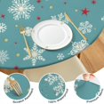 thumbnail image 4 of Blue Christmas Snowflake and Star Pattern Round Fitted Tablecloth with Elastic Edge,Dining Table Cover Waterproof,Outdoor Round Tablecloth for Camping,Dining,Indoor and Outdoor, 4 of 7
