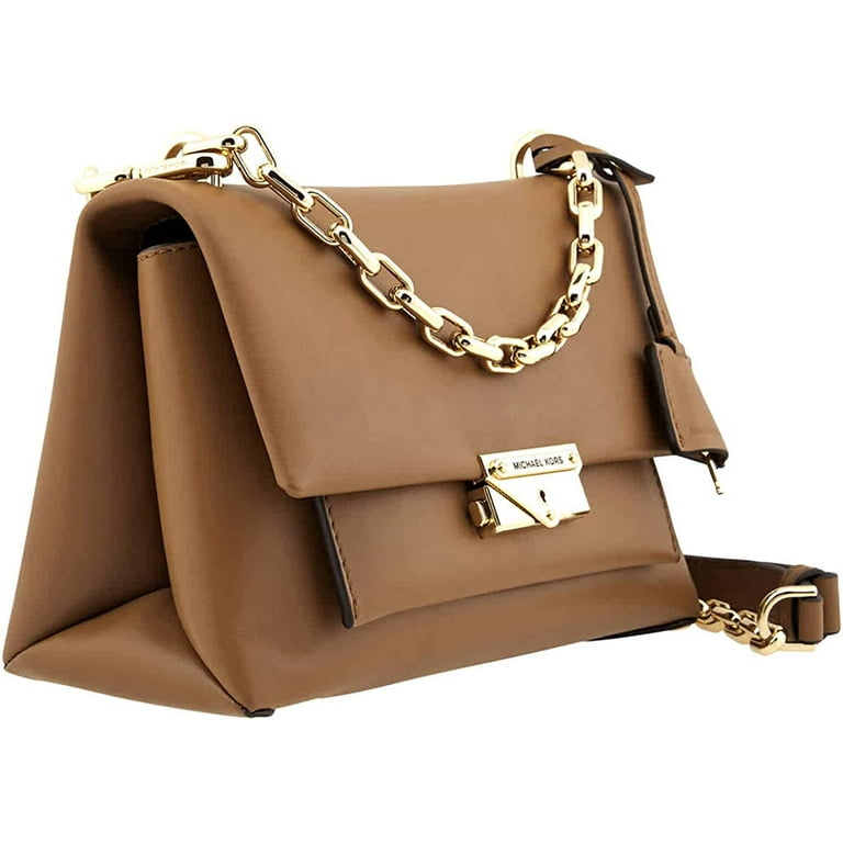 Michael Kors Cece Medium Flap Chain Shoulder Bag (Brown): Handbags