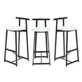 thumbnail image 6 of Dining Chairs Bar Stools Kitchen Island Bar Chairs Set of 3 Metal Counter Barstools with Backrest for Dining Pub Room (Black & White),Dining Room Seating, 6 of 19