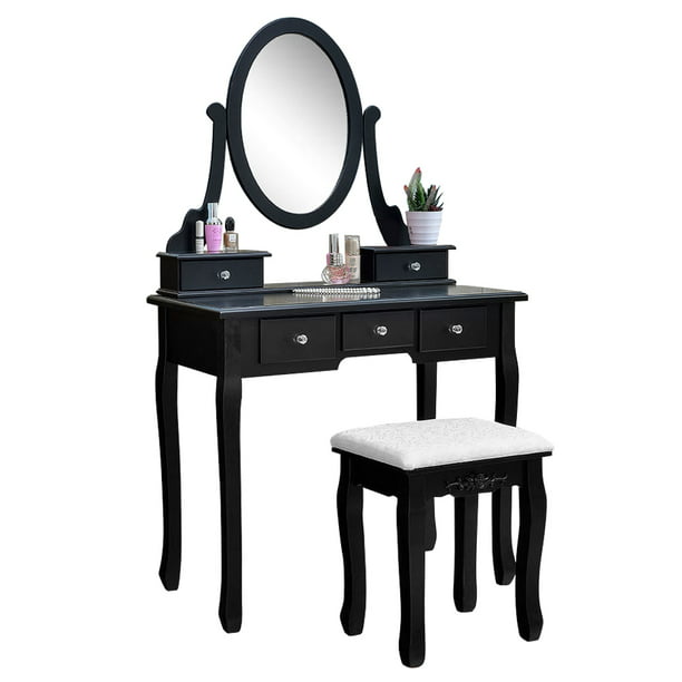 Makeup Vanity Table And Mirror For, Black Vanity Sets For Bedrooms